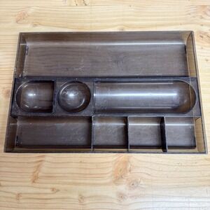Vintage Eldon Office Products Catchall Desk Tray Organizer 13"x9" Smoky Brown